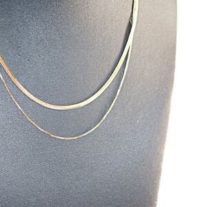 18k Gold Plated  2 Layers Gold Chain Necklace